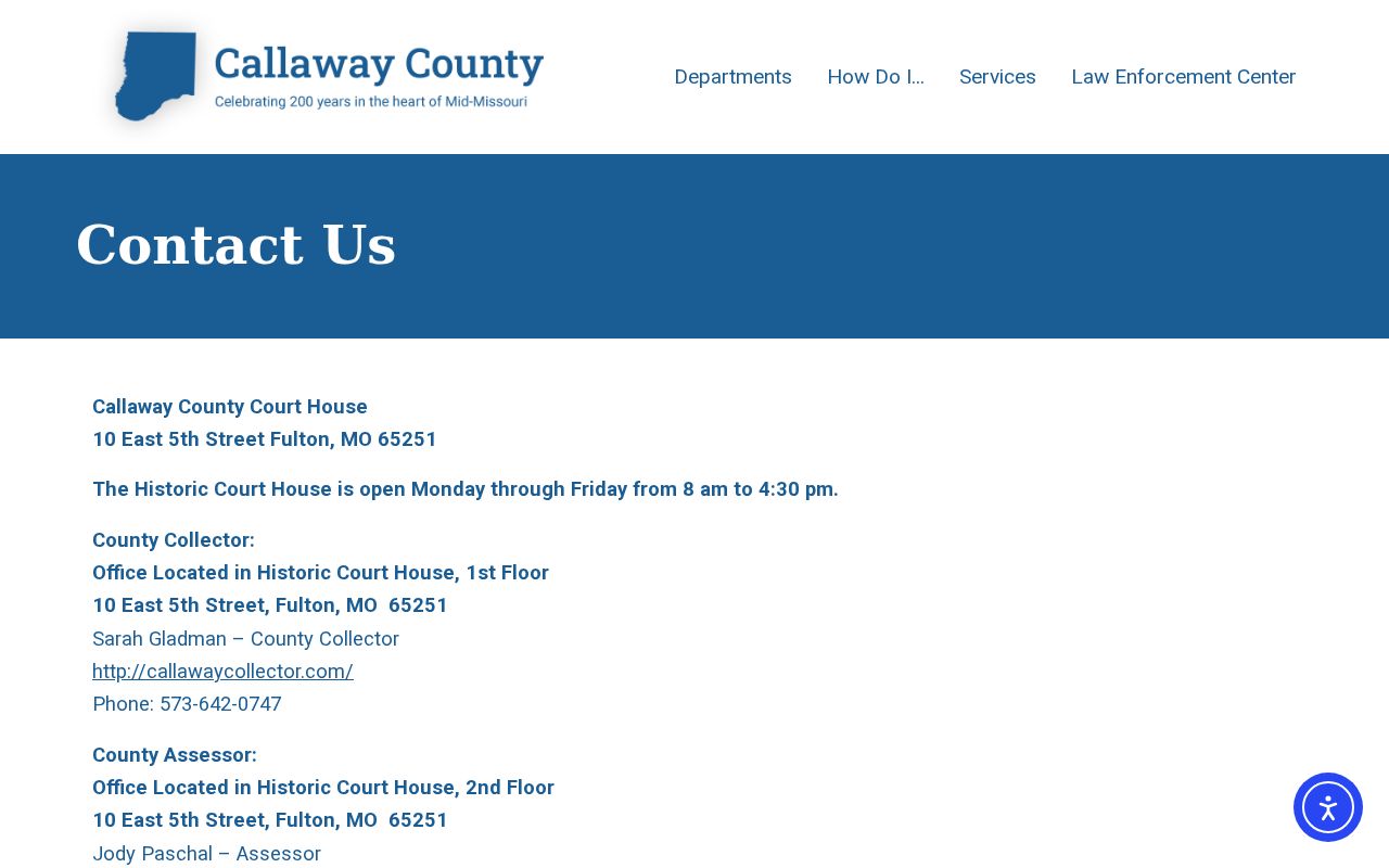 Callaway County office contact directory and Fulton justice locations