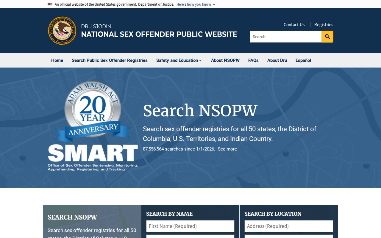National registry search used with a Callaway County sex offender lookup
